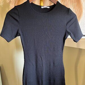 Reformation Black, fitted mini dress